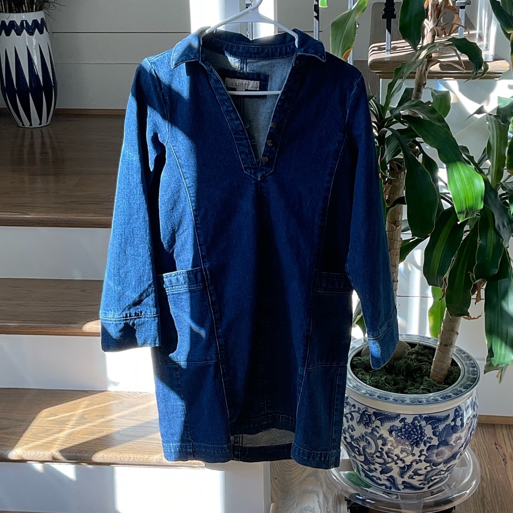 LOFT Blue Denim Mini Dress